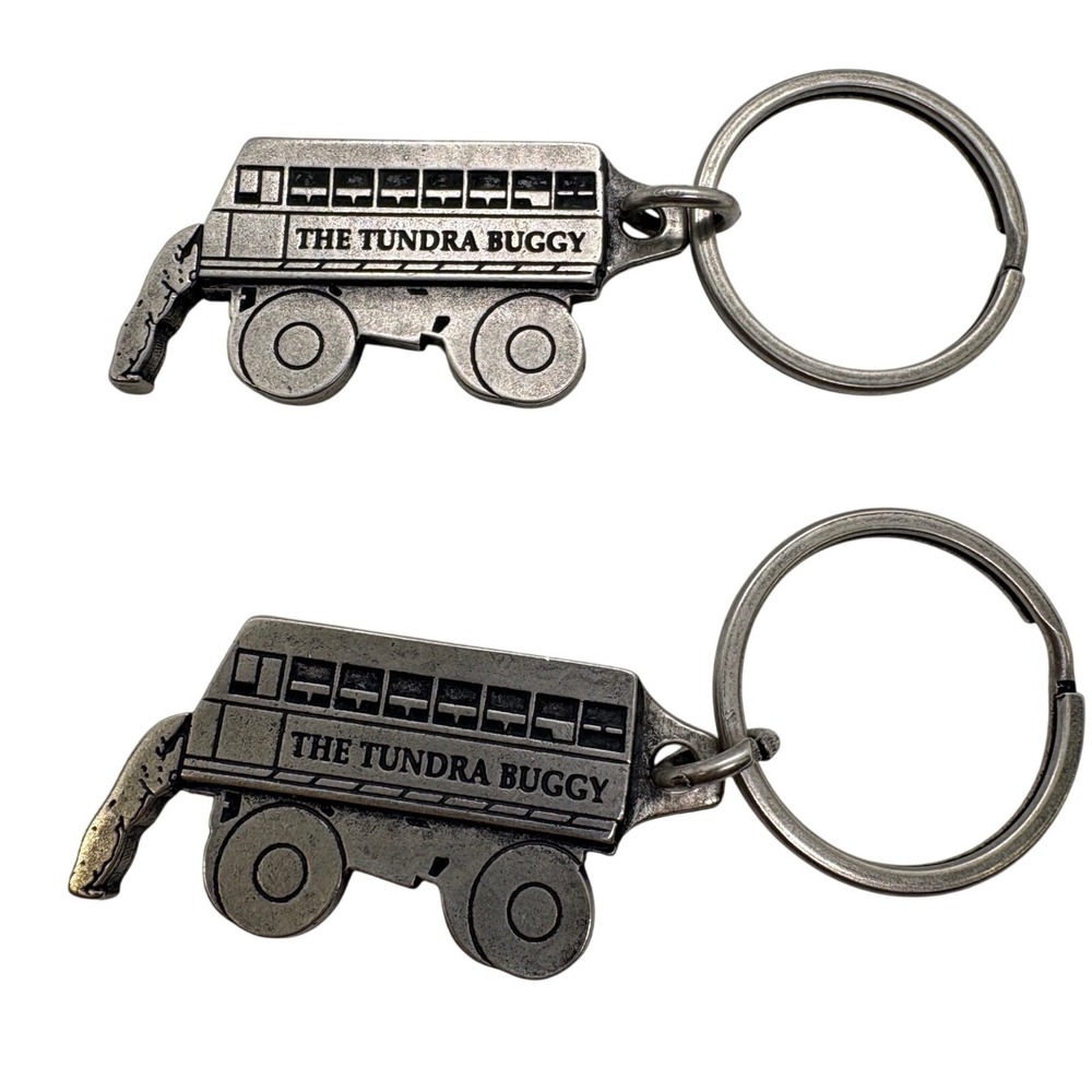 The Tundra Buggy Adventure Keychain Set Churchill Manitoba Canada Pewter‎ 2pc